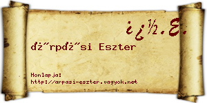 Árpási Eszter névjegykártya